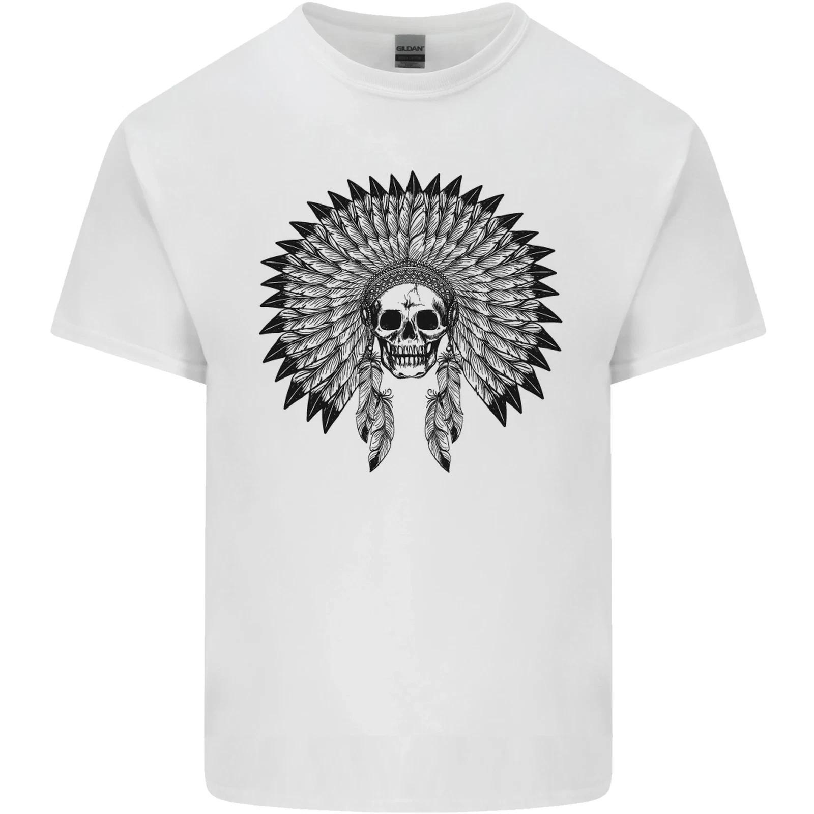Indian Skull Headdress Biker Motorcycle Kids T-Shirt Childrens 3XL