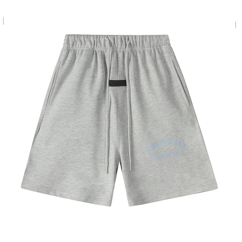 Fear of God Pantaloncini da ginnastica Essentials con stampa di lettere curve Unisex Oversize Cotone Coulisse Vita Elastica Streetwear Casual Sportivi Pantaloncini al Ginocchio