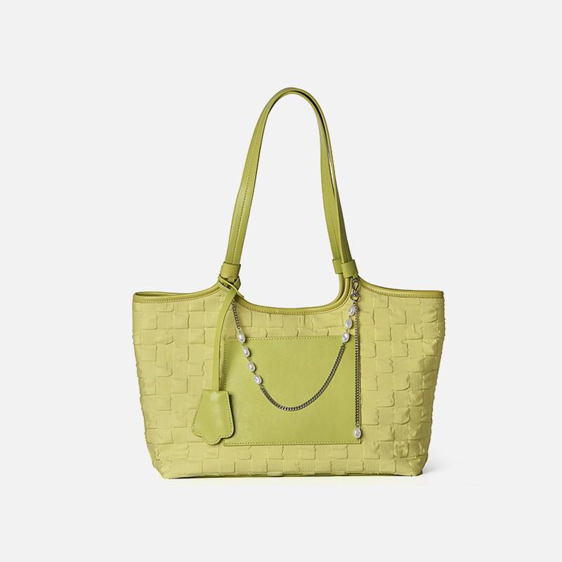 Large Capacity Tote Bag Women Versatile Suitable . Handheld Single Shoulder Commuting Fashionable 44cmx13cmx24cm яблочный зеленый