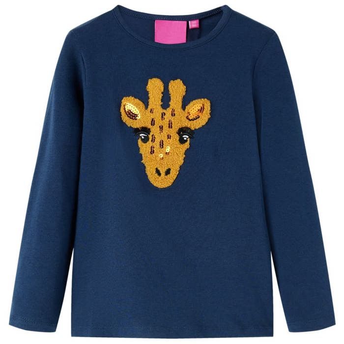 T-shirt enfants à manches longues bleu marine 92/104/116/128/140