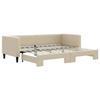 VidaXL Daybed with Trundle Bed Cream 80x200 Cm Fabric 3196577