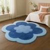 Tapis en Forme de Fleur pour Salon Forme Irrégulière Décoration de Chambre à Coucher Tapis pour Fille Tapis Épais en Peluche pour Chevet Tapis de Sol Doux Moelleux