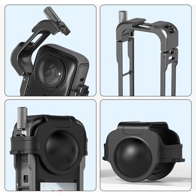 For Insta360 X4 Accessories Aluminum Alloy Expansion Bracket With Metal Frame Metal Rabbit Cage Protective Frame Accessories