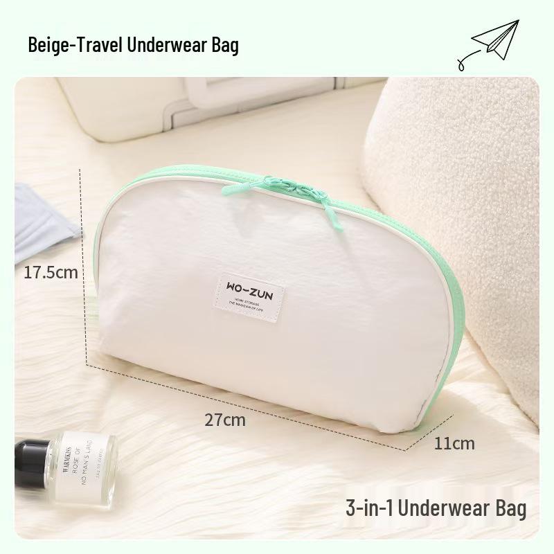 

Three-in-One Large Capacity Travel Organizer Bag for Underwear, Socks, and Makeup 27x11x17.5 cm белый