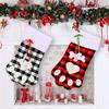 Adorable Red And Black Plaid Dog Paw Christmas Sock Ideal Holiday Gift Bag For Children