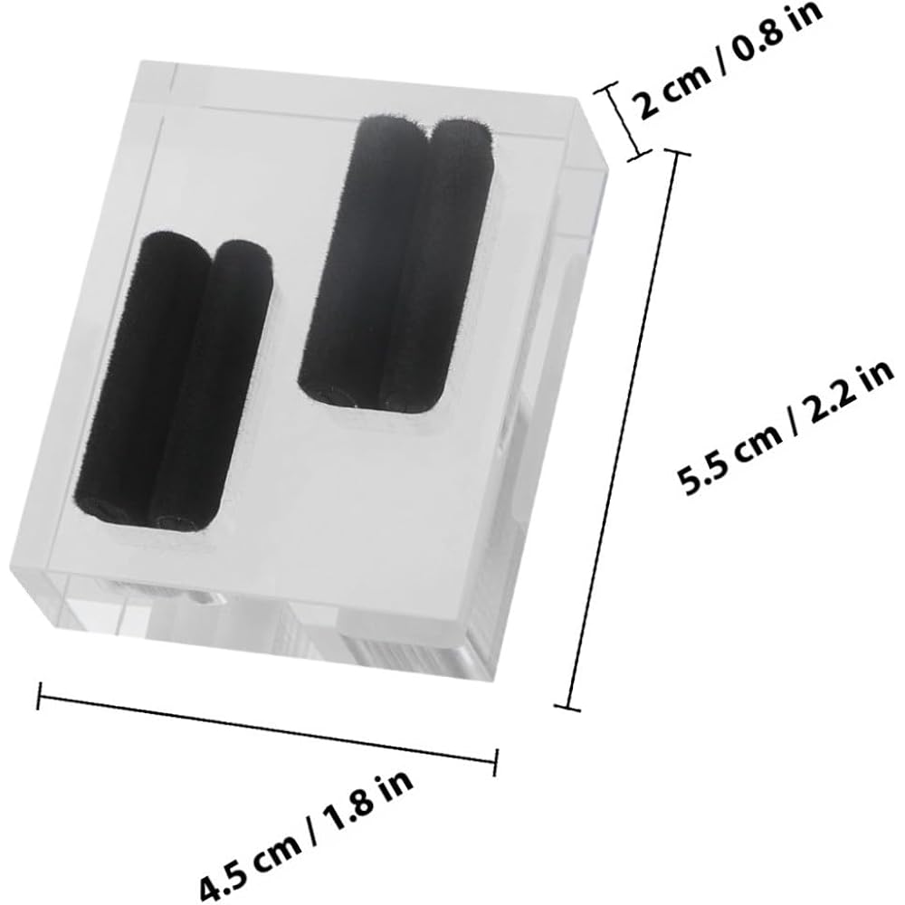MUSISALY Acrylic Ring Display Stand Double Slot Ring Storage Rack Small Jewelry Organizer Home Ac...