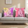 my friend rabbit Cushion Cover Multi-Scene Pillow Cover for Home & Car - Reversible, Soft & Durable for Daily Use