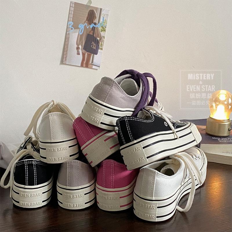 Platform Canvas Shoes Women's Heightening Shoes Student Board Shoes 805