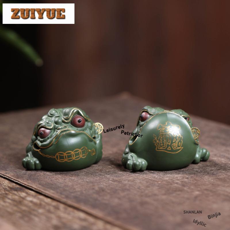 Argile Pourpre Yixing Grenouille Animal de Compagnie pour Thé Modèle Ancien Porte-Bonheur Figurine de Thé Jouets Jouets Statuette de Thé Ornements Fournitures Savoir-faire Collection