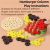 Creative Hamburger Puzzle Building Toys Wood Blocks Hamburger 3D Blocks  Children Early Learning