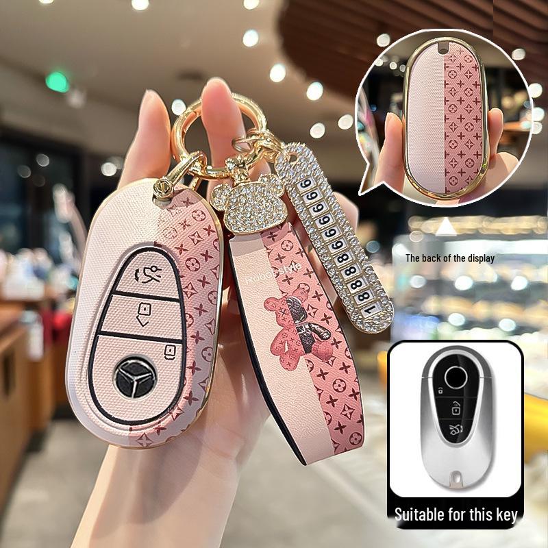 Pokrowce na kluczyki Mercedes-Benz: Pasuje do Nowej Klasy C C260L/C200L, Klasy S S400L/S450L oraz Maybach