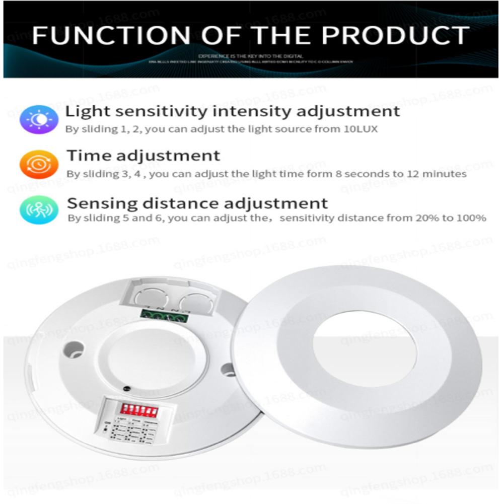 Microwave Sensor Induction  Switch Light 220v Ceiling Mount 5.8g Slim Design White