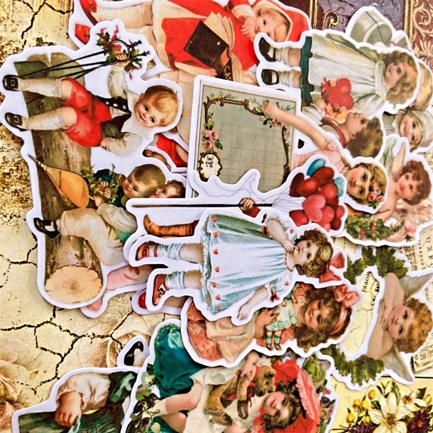 

15Pcs/Pack Hand Drawn Retro Kids Children Sticker DIY Craft Scrapbooking Album Journal Planner Decorative Stickers