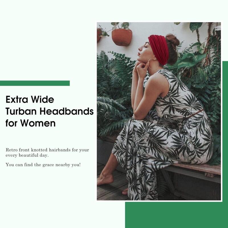 Bohemian Wide Headband Sweat-Absorbent Yoga Hair Wrap Cross-Tie Design 8cm Elastic Bandana - 6-Pack Set for Women Girls