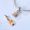925 Silver Autumn Charms Beads Squirrel Deer Maple Leaves Pendant For Women DIY Jewelry Bracelet