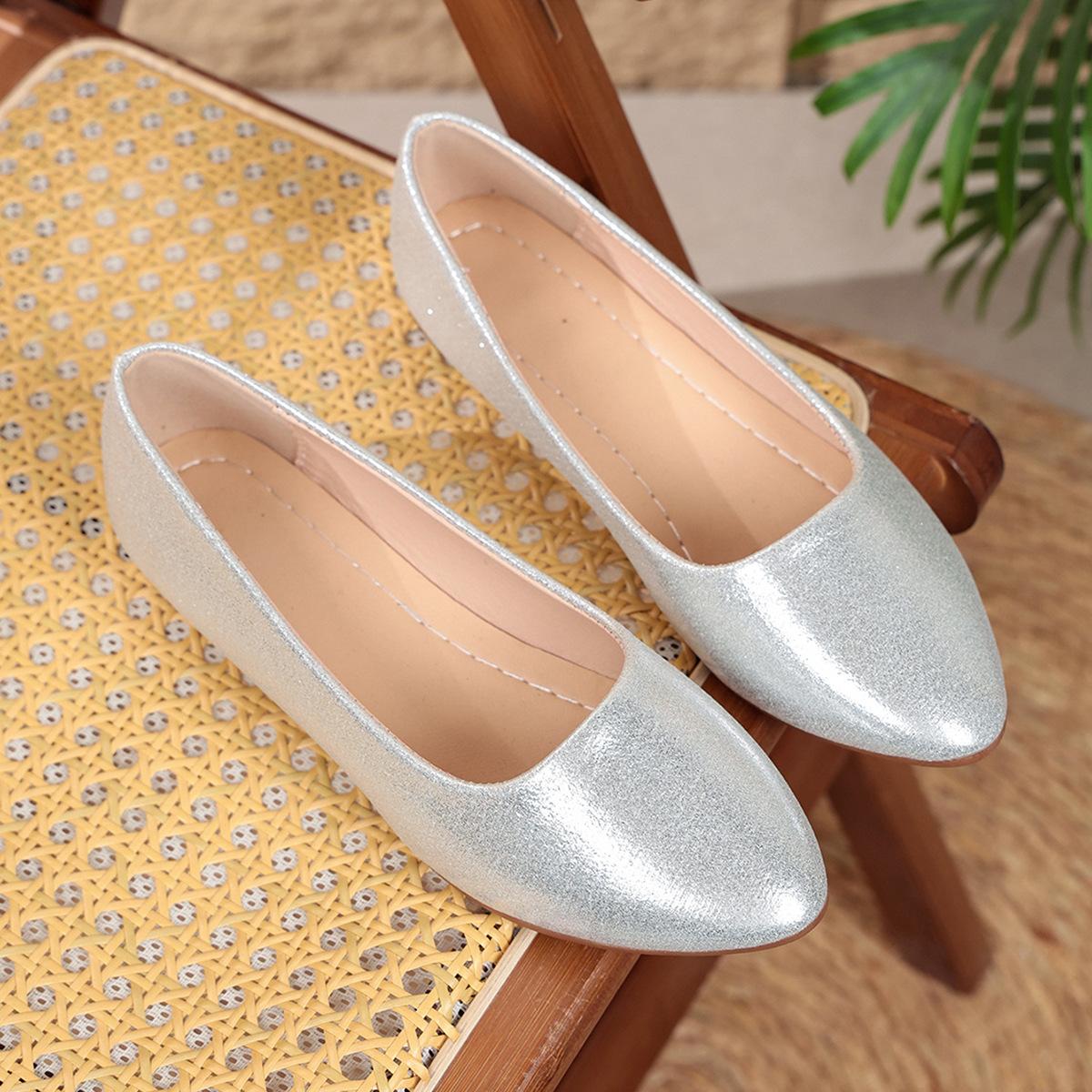 

Plus Size Women Loafers,2026 Spring New Arrival,Low Cut Slip on Shoes,Lazy Casual Moccasins,Women Flat Daily Shoes 43 срібний