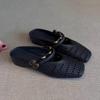 Inner Heightening 2026 Baotou Shoes for Women with Square Toe Half Slippers Sandals and Slippers for Women Summer Outside Wear