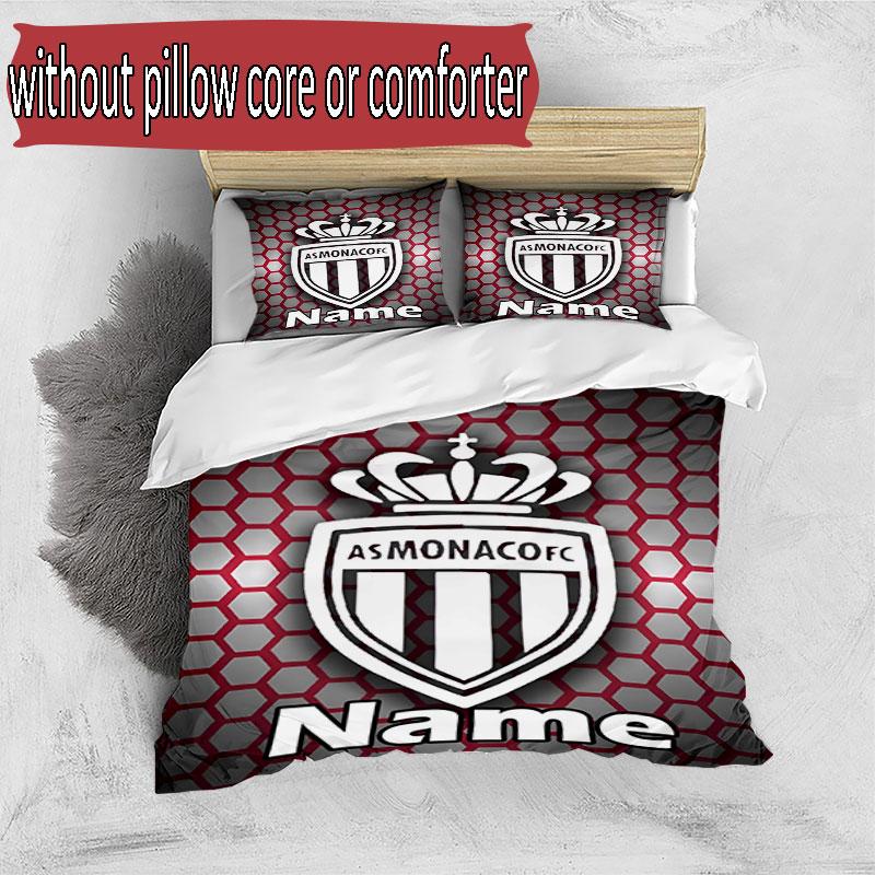3pcs Duvet Cover Set (1*Duvet Cover + 2*Pillowcase, Without Core), Custom Name AS Monaco Pattern Bedding Set, Home Bedroom Decor Gift