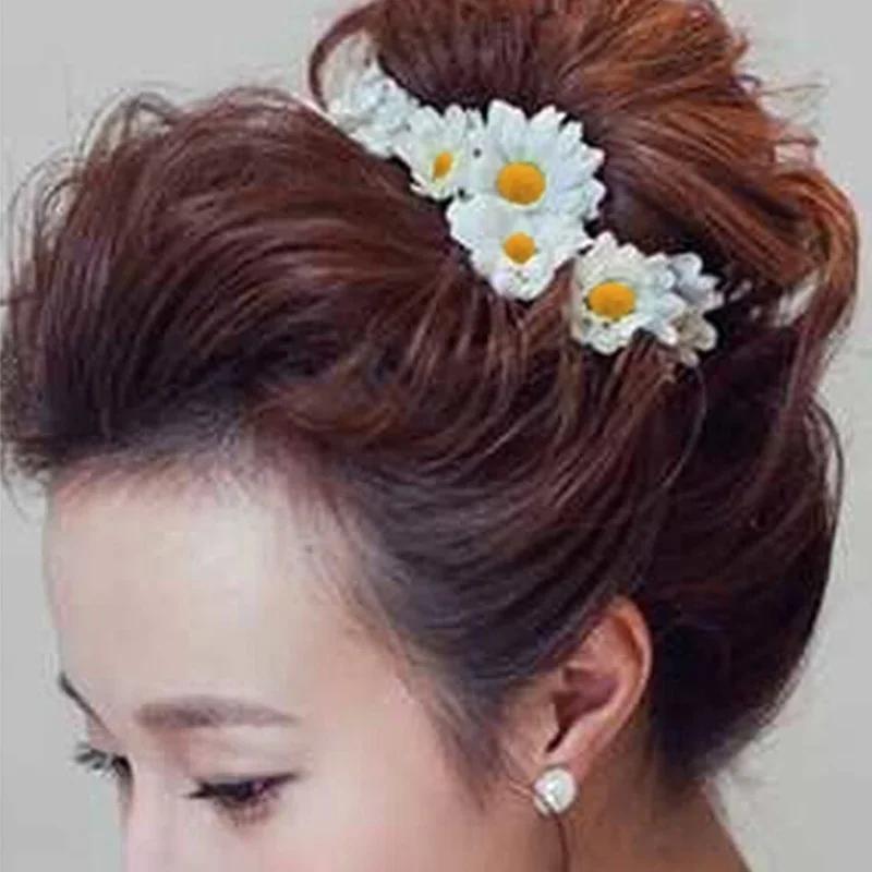 Nowe 5 szt. Ślubne Studniówkowe Żółte Słoneczniki Wsuwki do Włosów Akcesoria do Włosów Klipsy do Włosów 2024