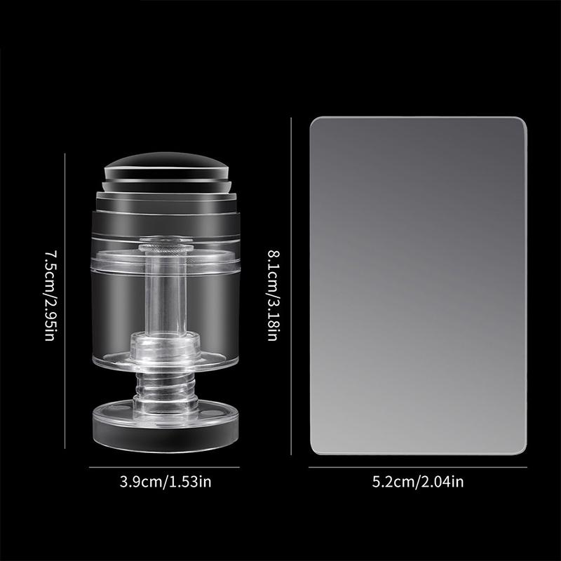 Otočná průhledná razítka na nehty Variabilní velikost vzoru Silikonový tisk na konečky prstů Francouzské razítko na pečetění nehtů se škrabkou