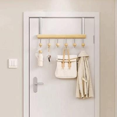 6 Hooks Over The Door Hooks Folding Large Capacity Clothes Coat Hooks Space Saving Punch Free Hanging Storage Rack