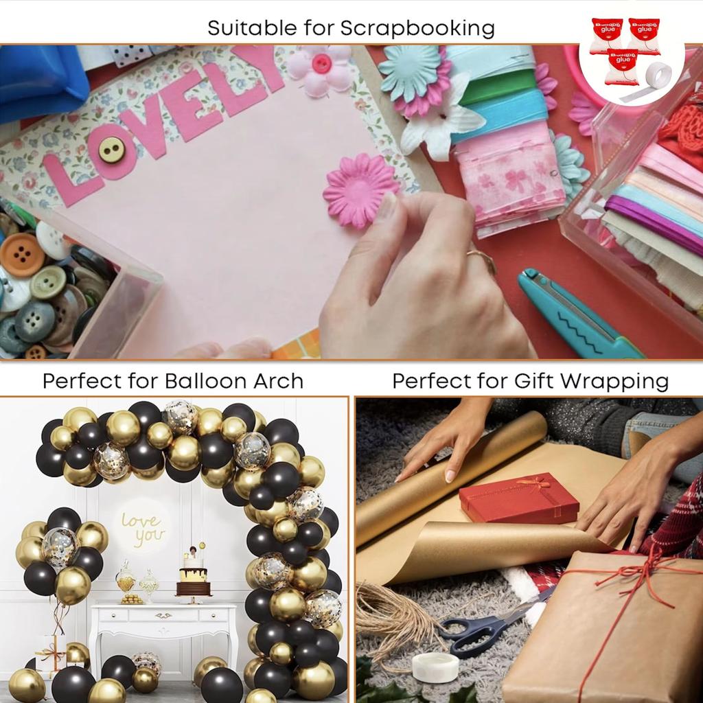 1/3/5Roll Double Sided Clear Sticky Point Tape Balloon Glue Dot Adhesive Stickers Balloons Pump Birthday Wedding Party Decor