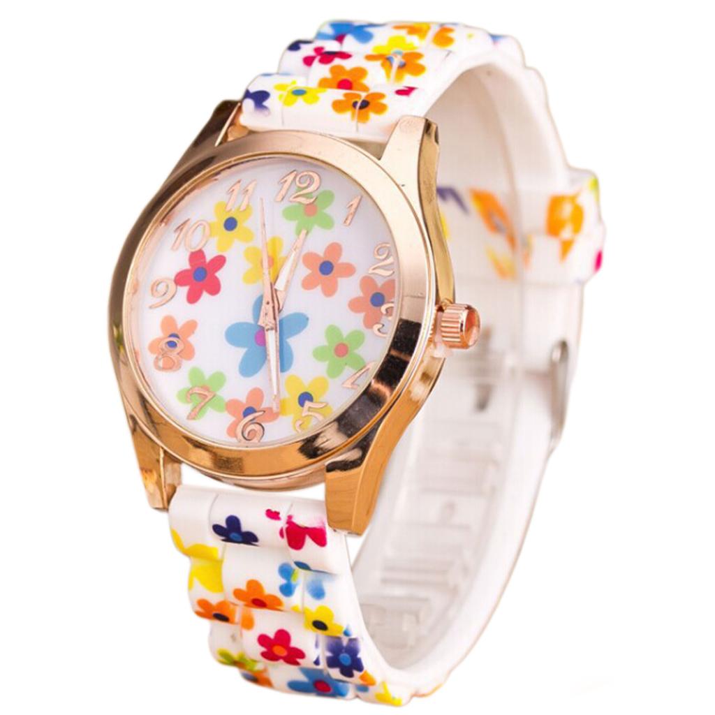 Women's Printed Watch,Fashionable-Quartz Ladies Floral Dial Wristwatch,Fashion Quartz-Analog Watch Thin Band Watches