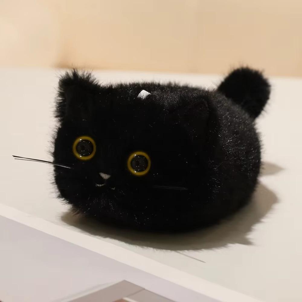 Stuffed Animals Black Cat Plush Keychain Cartoon Grey Cat Plush Dolls Baby Gifts