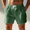 Men's Linen Drawstring Shorts Casual Summer Beach Wear