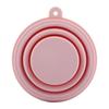 Faltbarer Tragbarer Leichter Silikonbecher mit Deckel für Wasser Kaffee(Rosa)