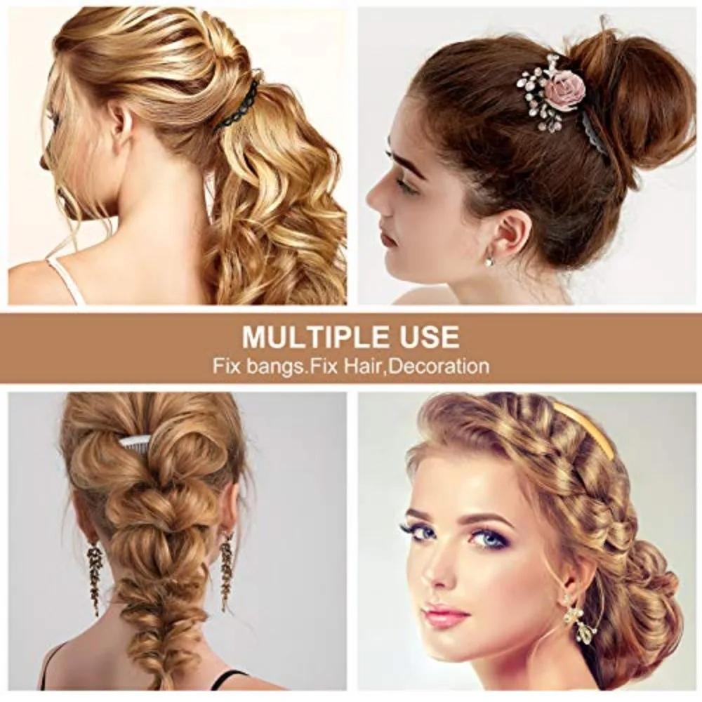 Women Hair Comb Accessories French Hair Side Combs Plastic Twist Decorative Clips with 11/23 Teeth Wedding Veil clip for Women
