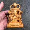 Wood Carving Marshal Nezha, Third Prince Figurine Chinese Mythological Figures Home Room Office Wealth Luck Feng Shui Decor