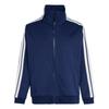3 Stripe Knit Comfortable Casual Loose Full Zip Jacket Women Jackets KS2816