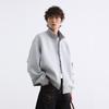 Unisex Retro Stand Collar Zip-Up Jacket Lightweight Casual Outerwear Fall