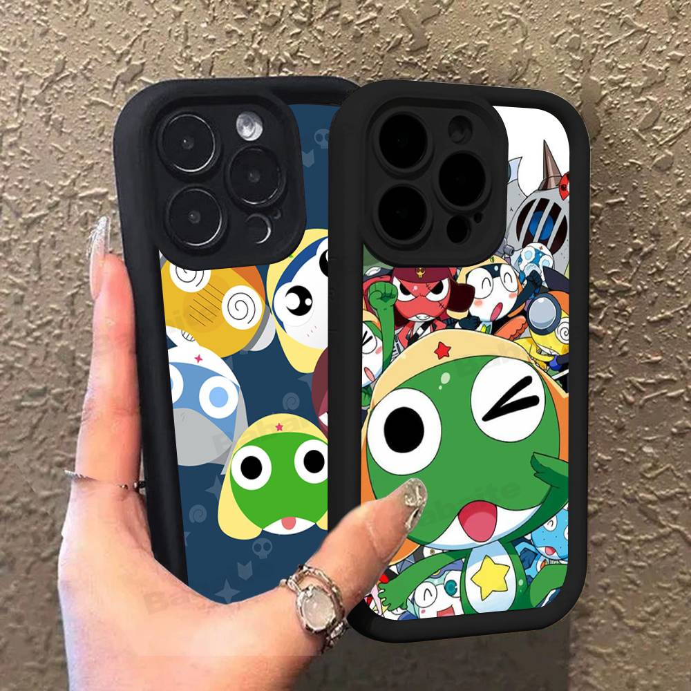 Keroro Frog Cool Gunsou Sergeant For IPhone 17 15 13 12 11 14 Pro Max X XR XS 16 Plus Shockproof Candy Back Cover