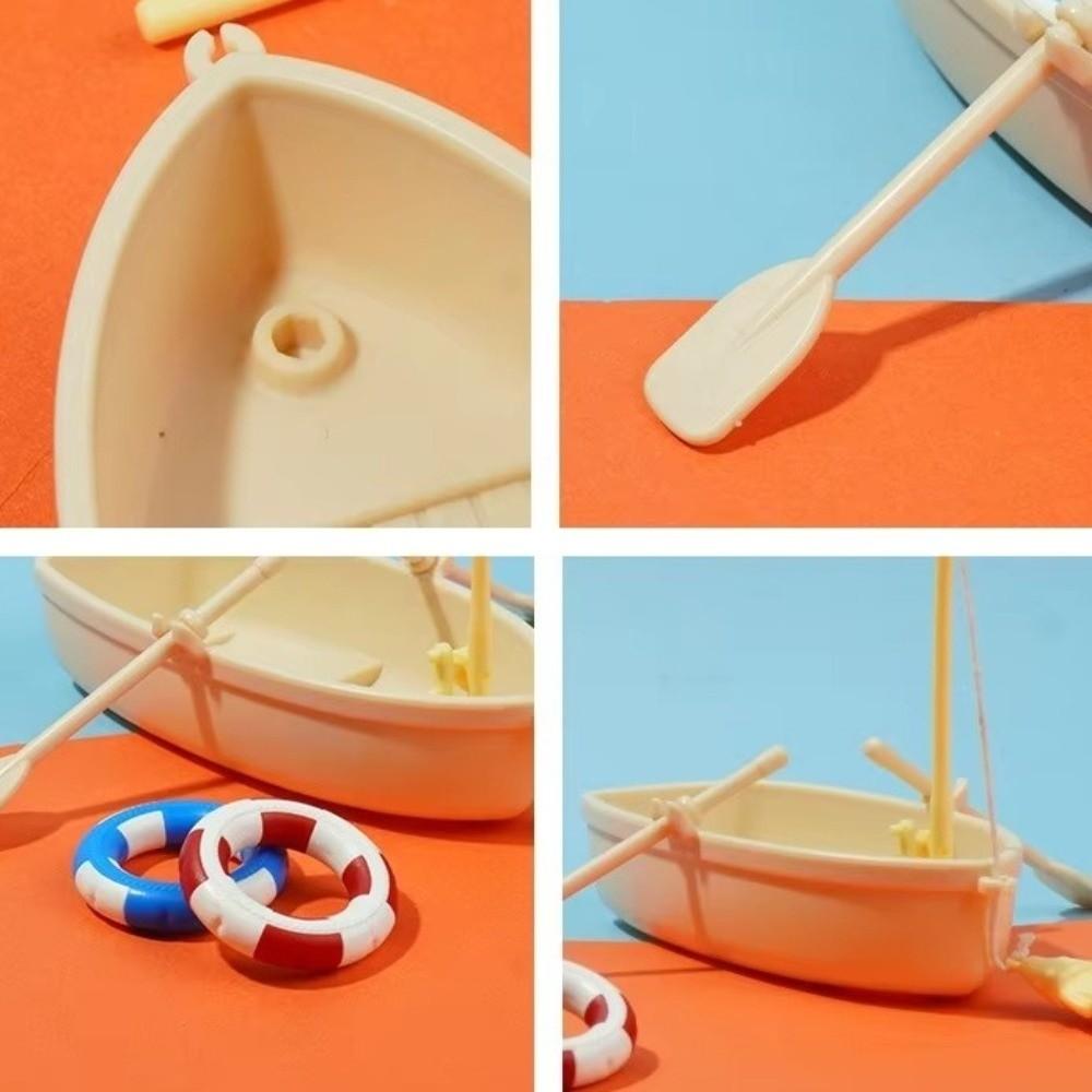 Mini Fishing Boat Model Nautical Style Simulated Boat Ornaments  DIY Home Ornament