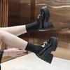 Women's Loafer Shoes  Spring Autumn New  British Style Chunky Heel Thick High Heel Versatile Small Leather Shoes