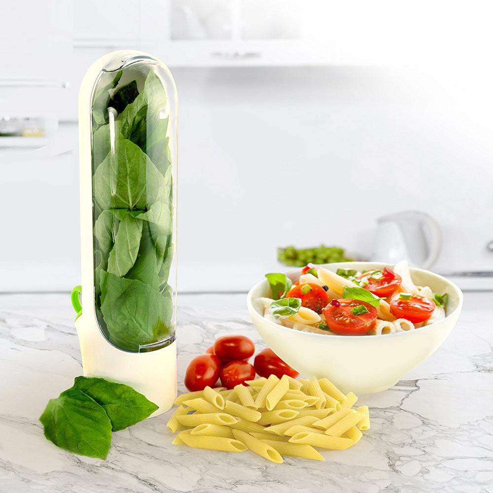 Vegetables Fresh Preservation Bottle Herb Saver Storage Container Fresh Herb Keeper Vanilla For Storing Kitchen Supplies