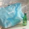 Blue Corduroy Shoulder Beach Bag