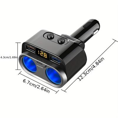 Autoladegerät Zigarettenanzünder-Splitter QC3.0 Dual USB Schnellladung Typ C PD20W Ladegerät Unabhängiger Schalter Netzteil