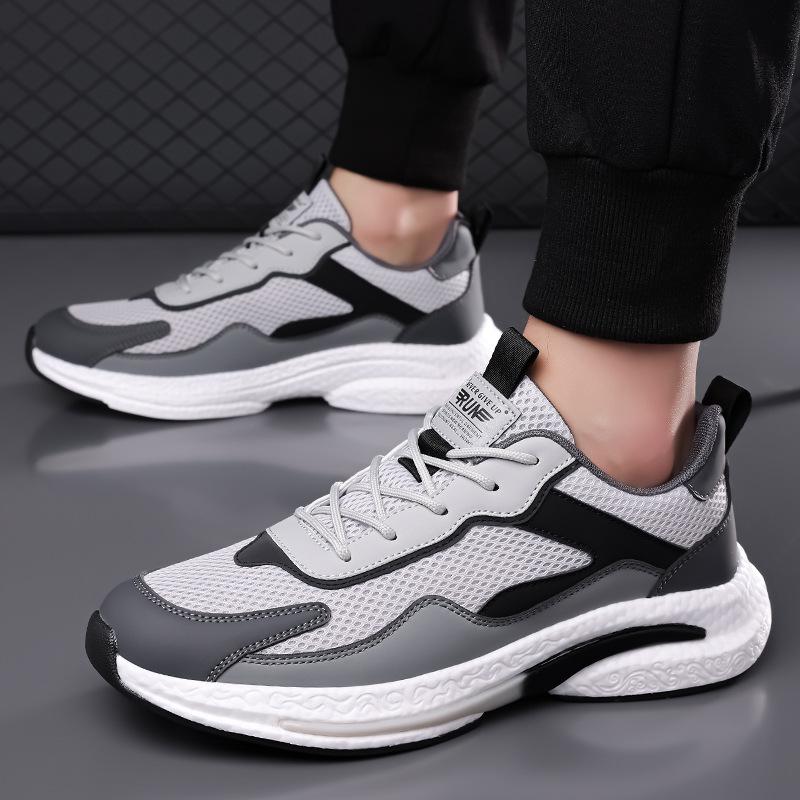 Men's Shoes Summer 2025 Summer Mesh Breathable Sports Shoes Lightweight Youth Platform Trendy Casual Shoes