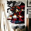 Hedgehog Sonic Green Wall Hanging Printed Fabric Blanket Decorative Tapestries for Bedroom Living Room Home Decor