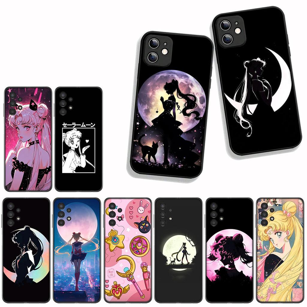 Funda Coque Cover for Apple iPhone 15 14 16 Plus XS 13 11 12 Pro Max XR X 16E ProMax Phone Case Cat Sailors Beautiful Girl Moon