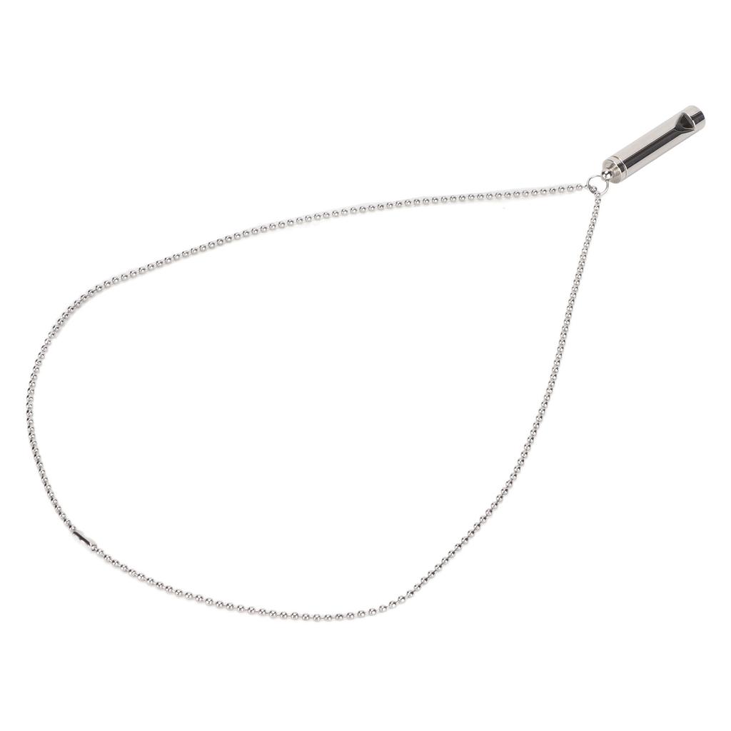 Stress Anxiety Relief Breathing Necklace Stainless Steel Meditation Whistle Necklace for Men Women