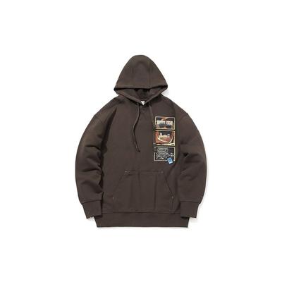 Li Ning X Panda Collaboration Printed Casual Pullover Sweatshirt Men Sweatshirt Black Brown AWDQC67-4