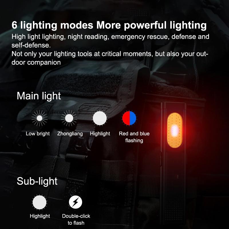 Rechargeable Small Flashlight Camping Flashlights 4 Modes Portable Mini Torch Light Pocket Lantern Flood Work Light With Magnet