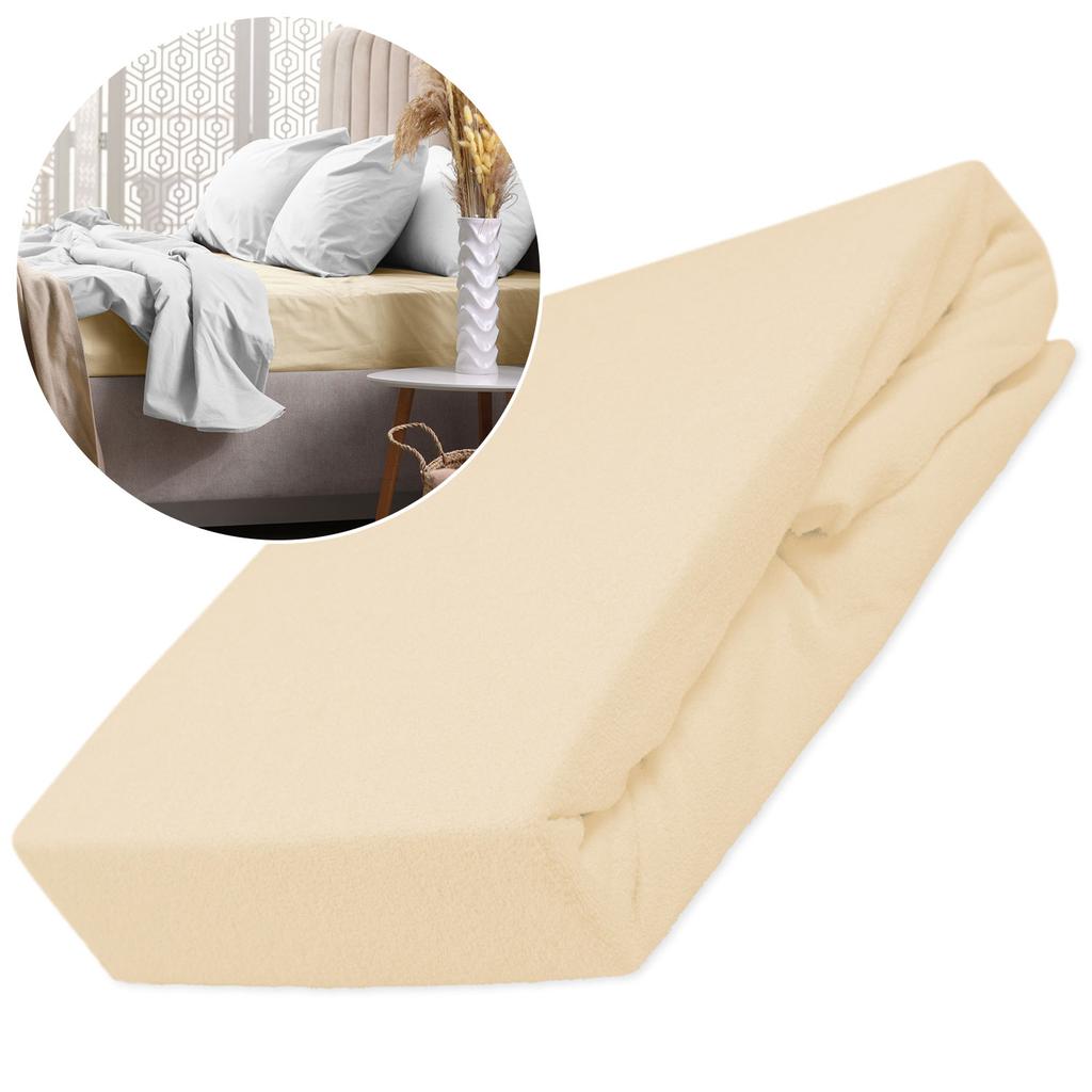Fitted sheet 90x200 TERRY HIGH WEIGHT 200 TERRY light beige
