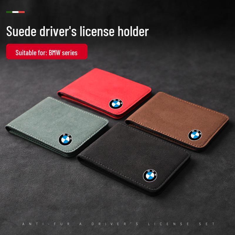 BMW Series Suede Driver's License and Vehicle Document Leather Wallet Cover