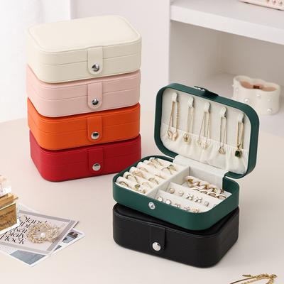 Jewelry Box, Leather Stud Earrings, Rings, Necklaces, Large-capacity Storage Box, Exquisite and High-end Jewelry Storage.