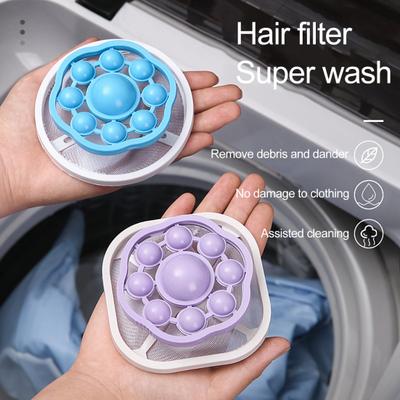 3Pcs Washing Machine Hair Remover Floating Hair Filtering Mesh Removal Bag Laundry Clear Drain Blockage Debris Collector